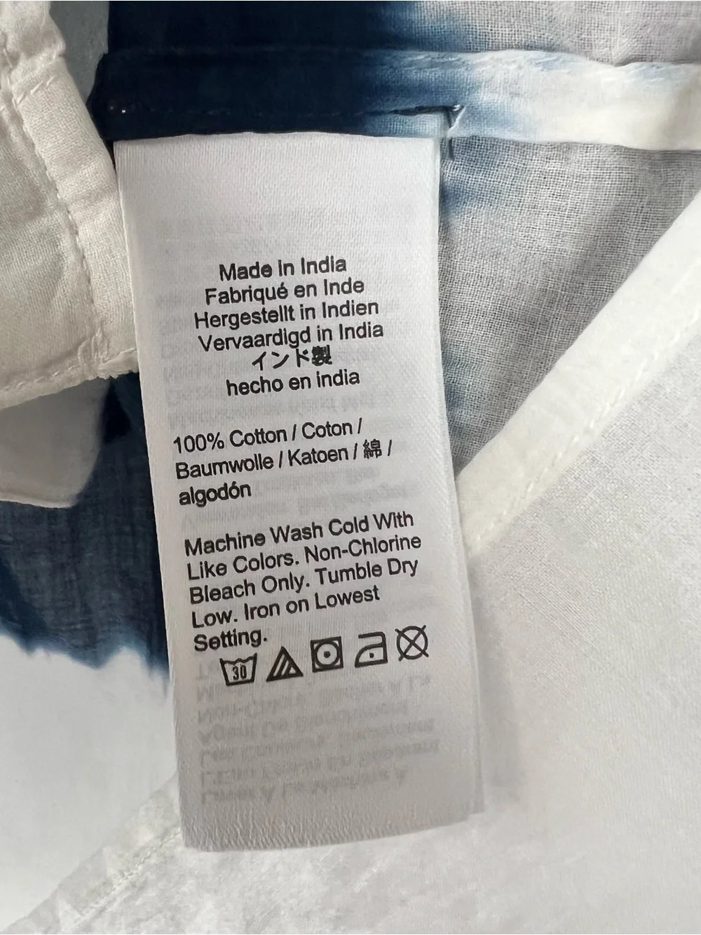 J. Crew Dip-Dyed Gamine Short Sleeve Cotton Button Down Shirt 2024 Blue White 4